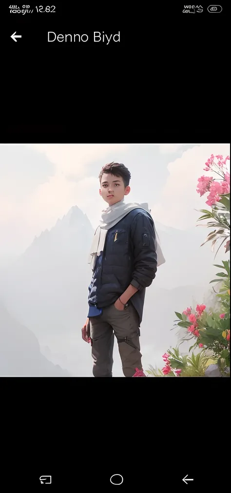 A Boy stand in the mountain and hand in the pocket and background futuristic ultra realistic hd