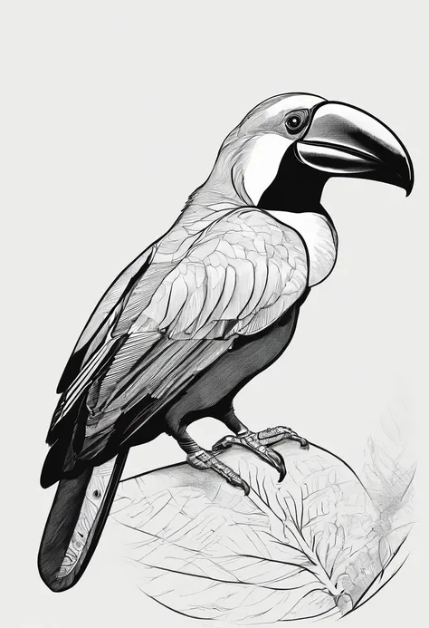 a tucan, no shading, no grey scale