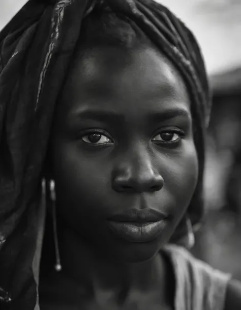 Close-up of a very sexy 18-year-old Beninese girl in a town in Benin