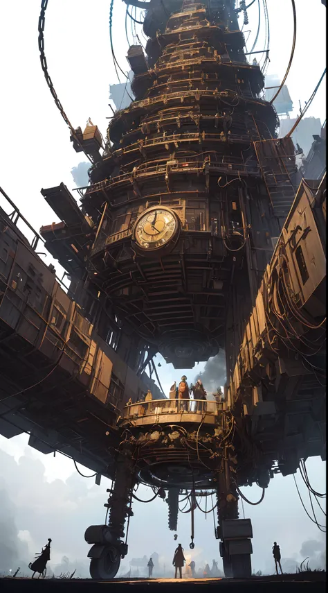 (white background,Leave blank all around,Howls Moving Castle:1.35),(Intricate steampunk castle,tire,tentacle,cable,artificial intelligence,giant mechanical feet with castle,cyberpunk mechanical claw:1.45),trippy gorgeous surreal composition popart of a won...