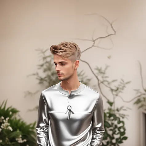 realistic, metallic silver colour sweatshirt