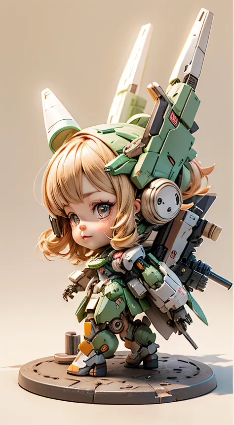 There is a mini Gundam mech, cute, 3d rendering, little robot, portrait female anime, cute 3d anime rendering, cute detailed digital art, mini cute mech, 3d rendering stylized, 3d rendered character art 8k, cute digital painting, anime style 3d, super deta...