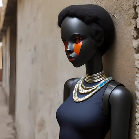 A 22-year-old Haitian woman, mannequin