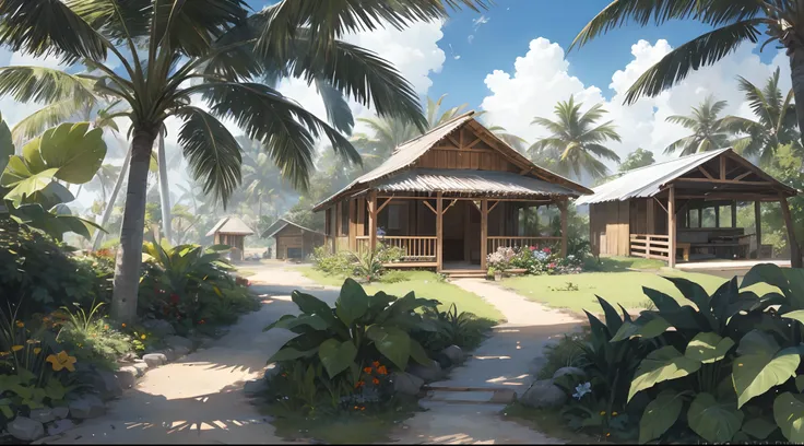 a beautiful small tropical farm