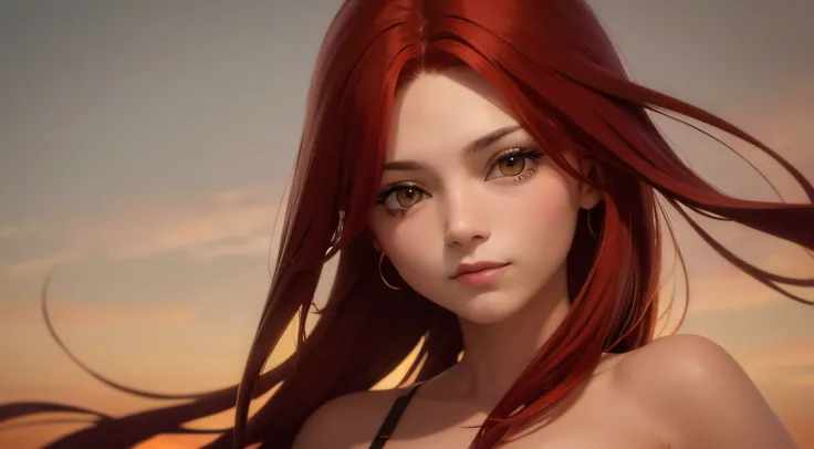 (obra prima) Red-haired girl representing a phoenix