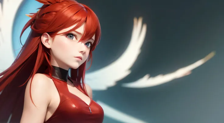 (obra prima) Red-haired girl representing a phoenix