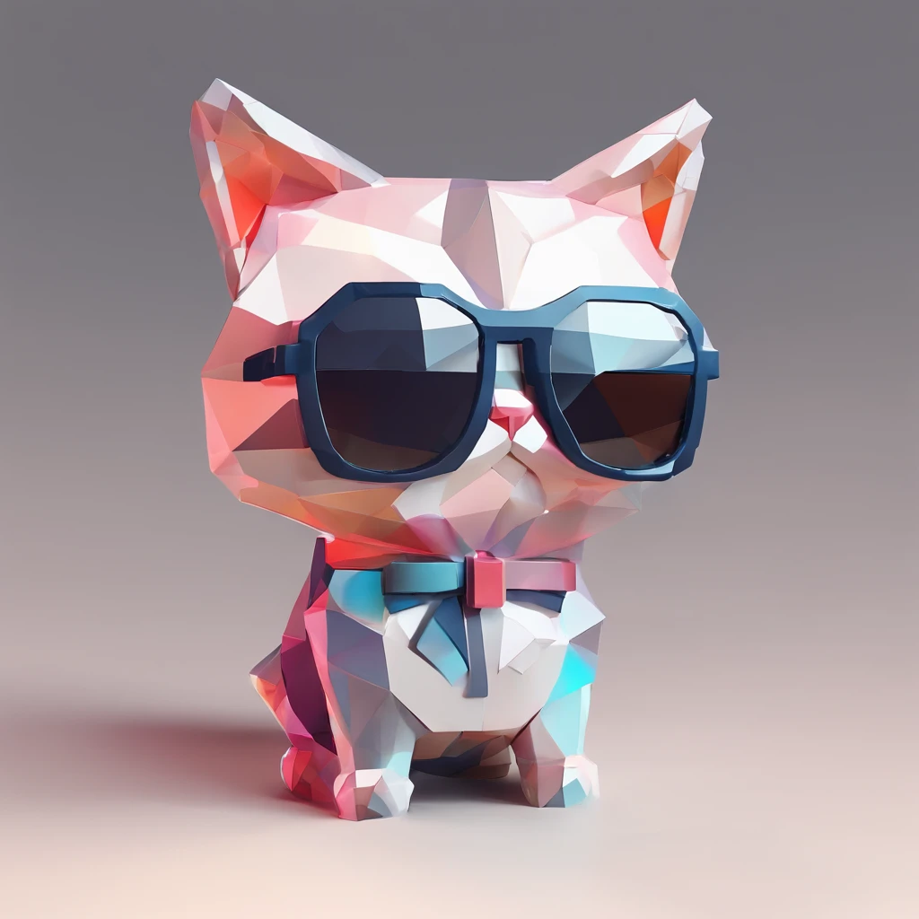 Alinhamento perfeito, Cute little gothic loli cat in jacket，Vaso de Cristal，Rosa flor, wearing sunglasses, alegria, Standing position, beleza abstrata, Centrado, looking at the camera, Facing the camera, Approaching perfection, Dynamic, altamente detalhado...