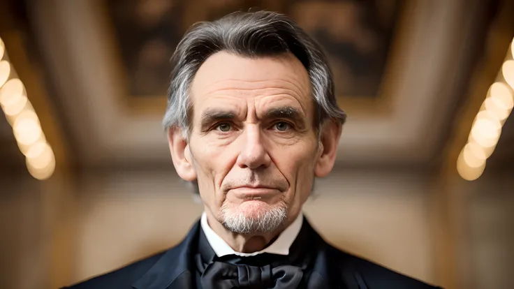 John F. Parker, the Secret Service agent assigned to protect President Lincoln at Fords Theatre, depicted in a moment of inattention, failing in his duty, his distracted demeanor contrasting with the impending tragedy, Realistic photography, 50mm lens at f...