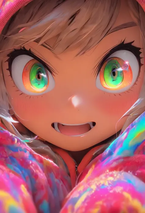 Top quality.。.3D.Masterpiece, high resolution, 8K, Hoodie and anime style girl, One girl, detailed line art,  Digital enhancement, Close up, Anime core, Flowing fabric，Grimacing，Big eyes cute，Tears flowed down my face