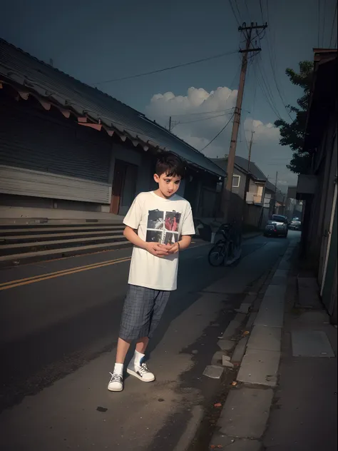 Animated boy, white shoes