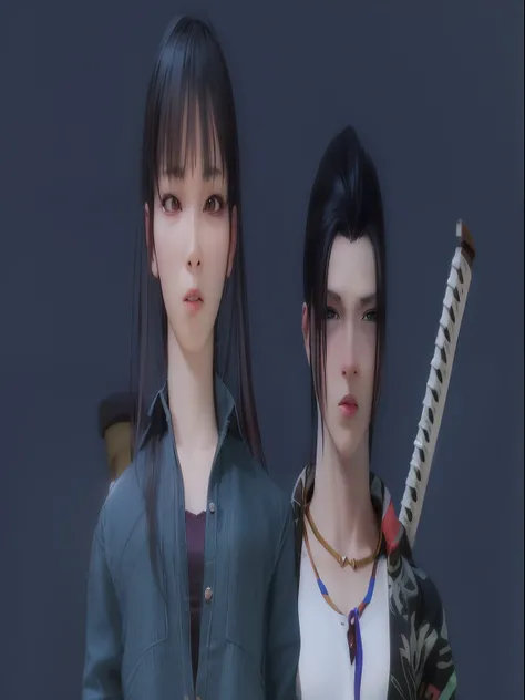 there are two people that are standing next to each other, realistic anime 3 d style, highly detailed characters, realistic artstyle, anime realism style, detailed and realistic faces, with fully detailed faces, style game square enix, detailed realistic f...