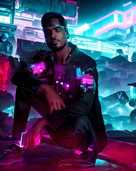 Change background cyberpunk handsome