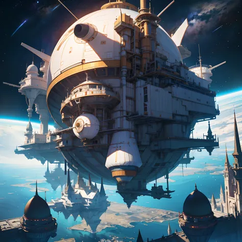 Interstellar voyage，Huge high-tech floating castle，Space Station