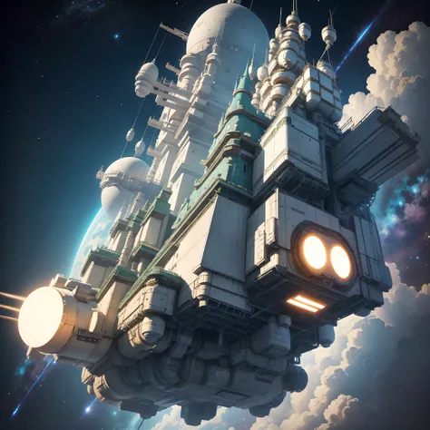 Huge high-tech moving castle，Space Station