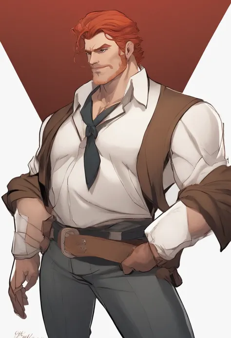 Gilthunders father is an imposing and robust man, with flowing red hair that reaches his chest, and a large beard that adds even more to his majestic appearance. His physique is powerful, with broad shoulders and a posture that exudes authority.His face is...