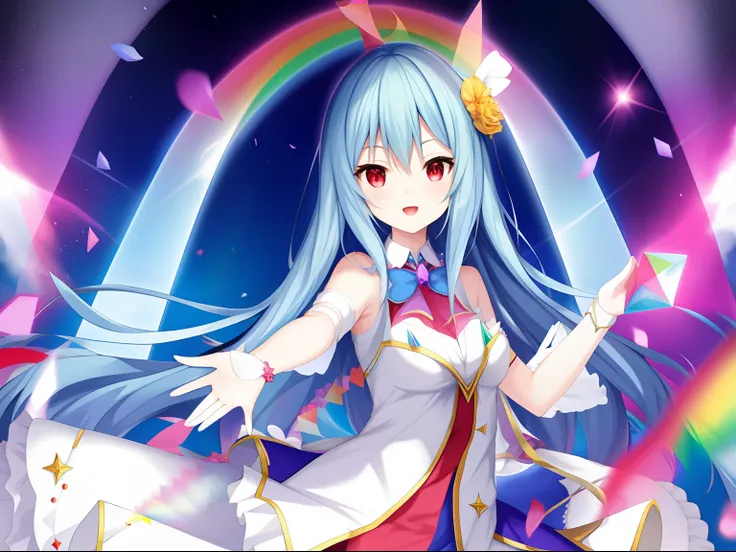 Anime Chorus of the Prisms - Alice holding the Prism of Creation in front of Dark Alice