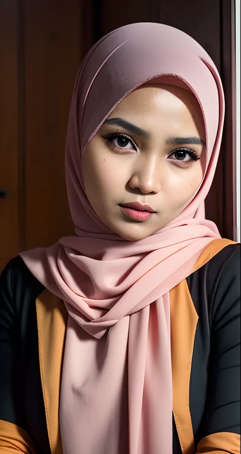 craft an outstanding portrait that celebrates the beauty and individuality of a malay girl in a hijab. showcase her personality ...