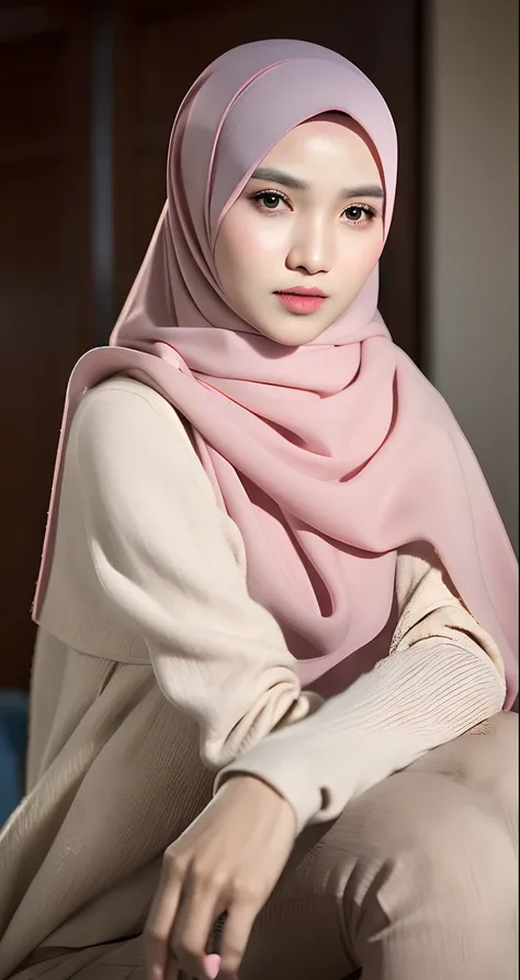 craft an outstanding portrait that celebrates the beauty and individuality of a malay girl in a hijab. showcase her personality ...