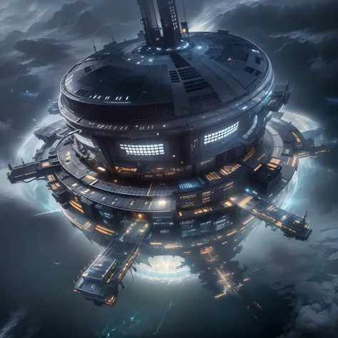 Interstellar，Interstellar voyage，Huge high-tech floating castle，futuristic space station