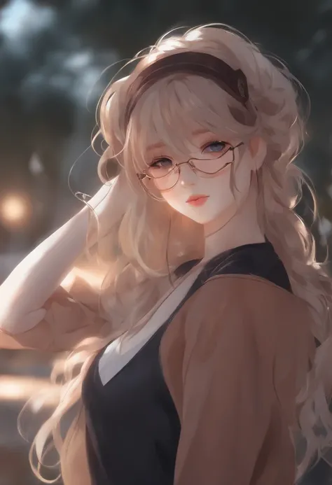 Anime Girl avec des lunettes et des cheveux longs, anime visual of a cute girl, Style Anime. 8k, Pin to anime, Anime Vibes, Style Anime 4 K, Anime Moe Artstyle, Anime aesthetics, Anime girl wallpaper, Anime visuals, Anime Girl avec de vrais cheveux, Ethere...