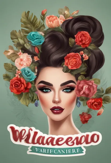 Logotio for makeup influencers with names "Waleska Carnieri"