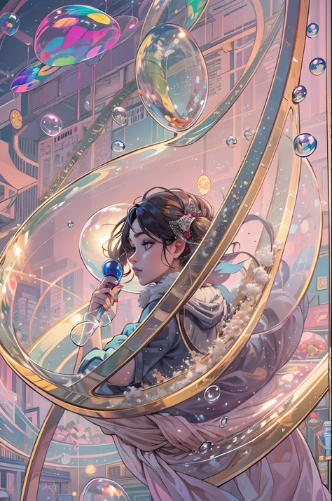 Girl in a soap bubble