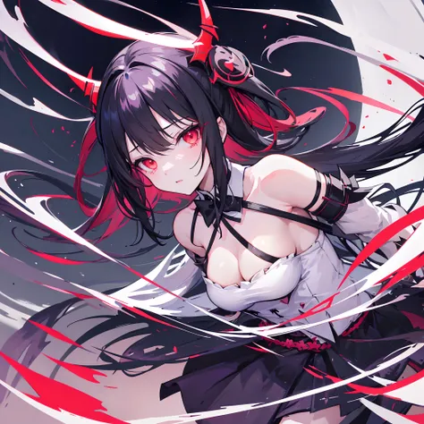 Demon girl - an album cover inspired by Jin Homura, trending on pixiv, shin hanga, demon girl, demon anime girl, gapmoe yandere grimdark, insanity girl summon her death, giesha demon, gapmoe yandere, from arknights, demon tail, mika kurai demon, ominous fi...