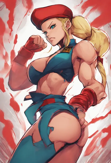 Nsfw, cammy from street fighter, sexy pose, showing ass