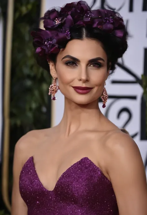 High definition), Encaixe-se na imagem, Morena Baccarin behind, ((())), (no centro), BDSM, peito firme e alto, (((bunda gourgeous))), (trela), escravo, (((algema))), Palco no Carnevale, (pale), (cabelo curto bobcut), (((franja))), colarinho de escravo, (pu...