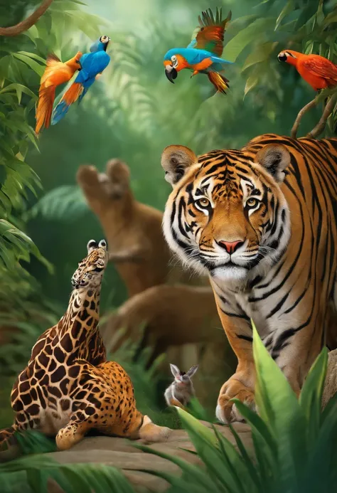 Zoo animals,animation graphique,kids style