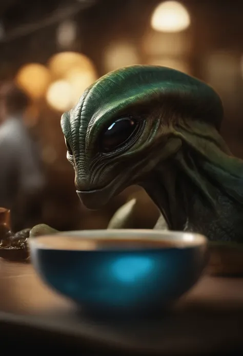 A creature request for Stable Diffusion:

alien with flattened head, 4 olhos negros, usando uma rede de pesca, in a coffee shop, [illustration] durante (best quality,4k,8k,Altas,master part:1.2), ultra-detalhado, (Realistic,fotorrealista,photo-realistic:1....