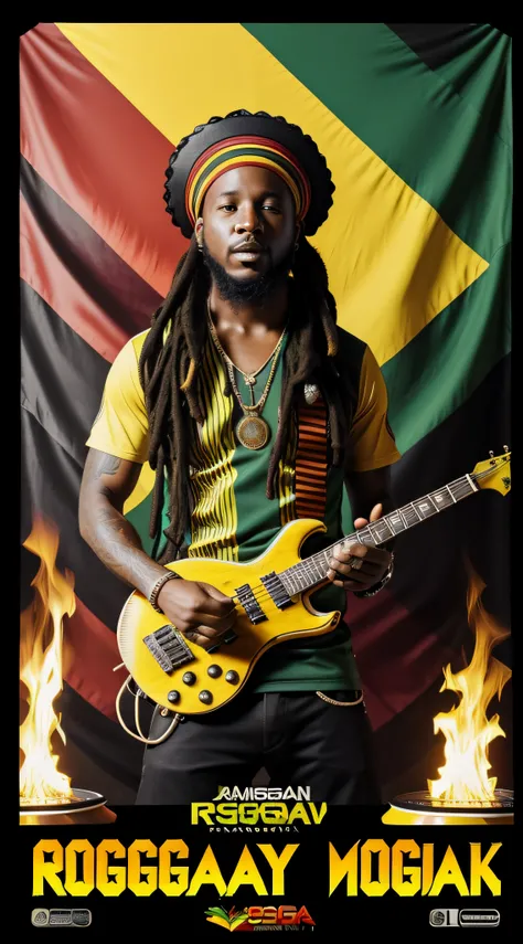 (reggae) (beatmaker) (pegando fogo) rasta, rastaman, fogo, ragga, dancehall, isqueiro, fones de ouvido, Music Production, capa de disco, cores do reggae, jamaica