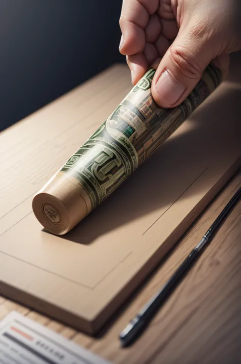 Money detailed hyper realistic rendering