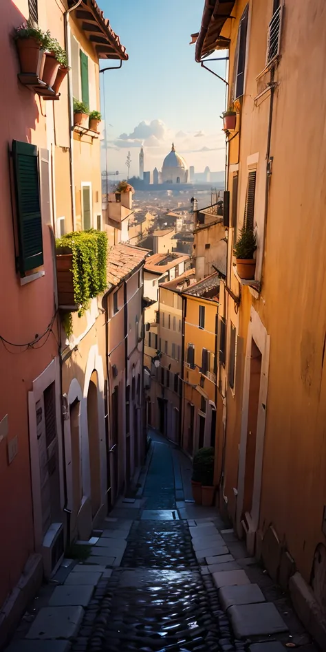 realisticlying、rome, Italy、A city scape、Distant view from the rooftop