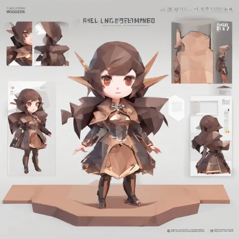 a girl, artificial empathy, Equipped with wooden wand, ultra detailed, high definition, highest quality, Perfect alignment, Clear outline, Game Character Design, fullbody, standing posture, chibi anime,