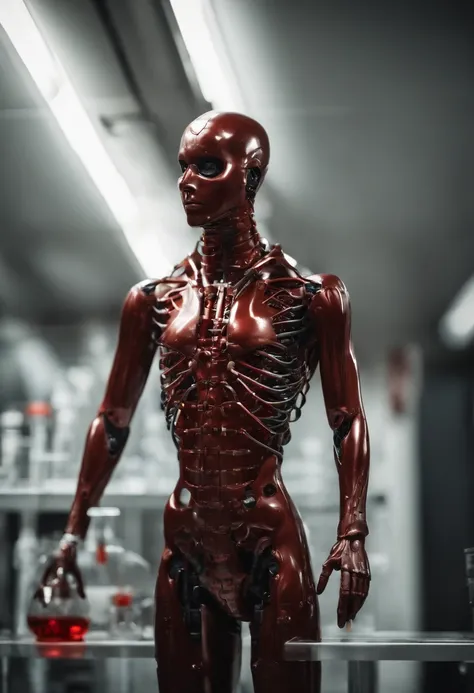 (best quality,Altas),(Realistic:1.37),(arte conceitual),(Retratos),(Mysterious transparent creature with red blood being observed by scientists wearing masks in laboratory),(circunstanciado,Scientific laboratory),(Special Containment Unit),(Advanced Search...