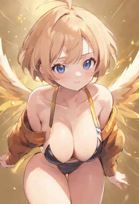 ((Best quality, 8k, Masterpiece :1.3)), 1girl, Pretty woman with slender abs :1.3, (Medium-short hair, Huge breasts :1.2), Cardigan :1.1, Ultra-detailed face, Detailed eyes, Double eyelid