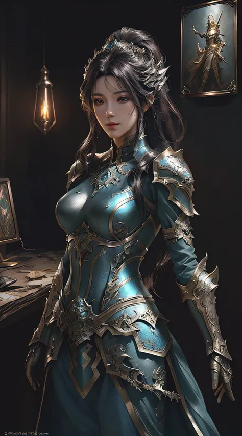 detailed fantasy art, Stunning character art, Fan Art Best Art Station, epic exquisite character art, Beautiful armor, extremely detailed art germ, Detailed Digital Anime Art, Art Germ at Art Station pixiv, Armored Lady,