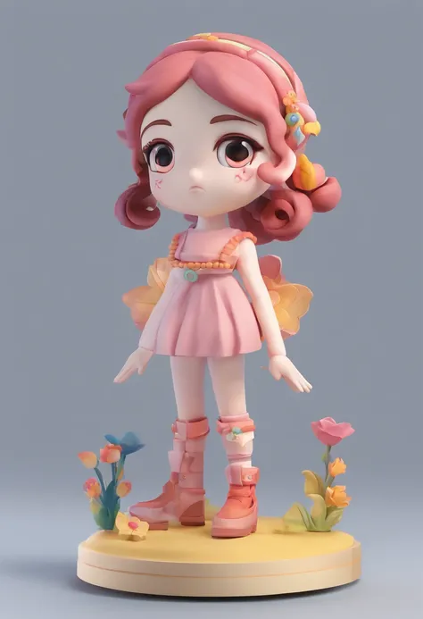 a girl, artificial empathy, Equipped with wooden wand, ultra detailed, high definition, highest quality, Perfect alignment, Clear outline, Game Character Design, fullbody, standing posture, chibi anime,