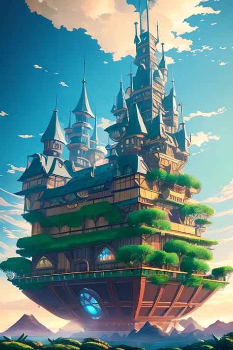 Giant moving castle，4K Ultra HD, 超高分辨率, (Photorealistic: 1.4), Best quality，tmasterpiece