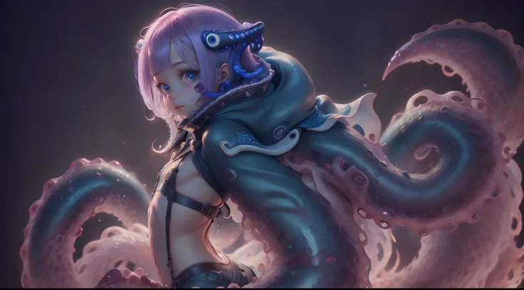 Cute girl with a tentacle in