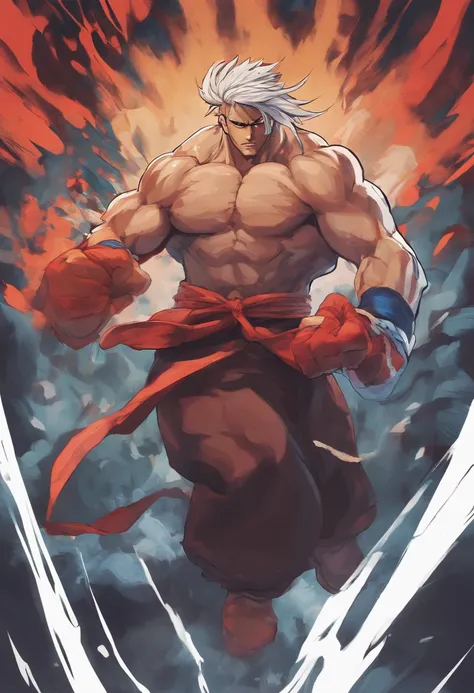 Poderoso vinking personagem de anime, masculino, peito descoberto, beserk, cabelo moecano da cor preta, muscular physique , Anime depiction, 4k resolution. campo de batalha de fundo: segurando um grande machado ,UHD 32k, melhor qualidade, master part, Supe...