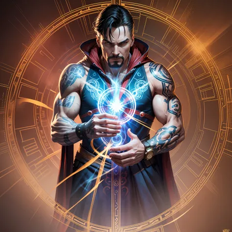 Doctor Strange, Marvel, Muscle, Tattooed, (Higth Definition) (Lots of Details) 4K --auto --s2