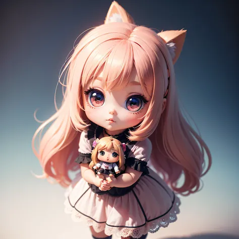 a beautiful chibi girl girl doll crisp 8k from gari, estilo chibi