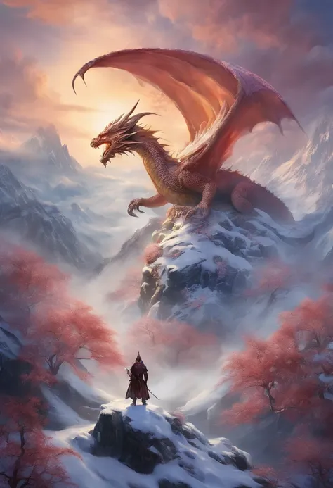 snow mountains, Dragon, War