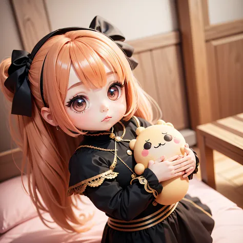 a beautiful chibi girl girl doll crisp 8k from gari, estilo chibi