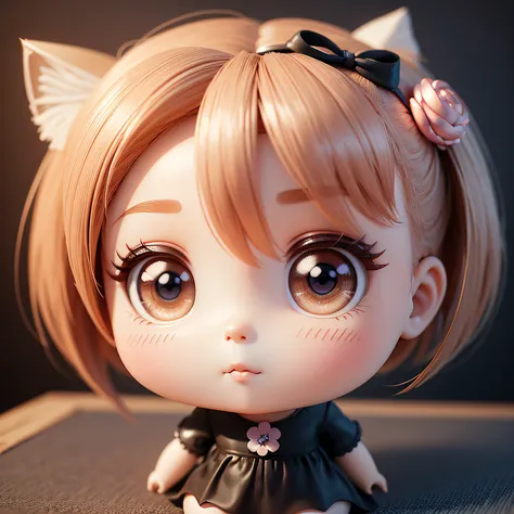 a beautiful chibi girl girl doll crisp 8k from gari, estilo chibi