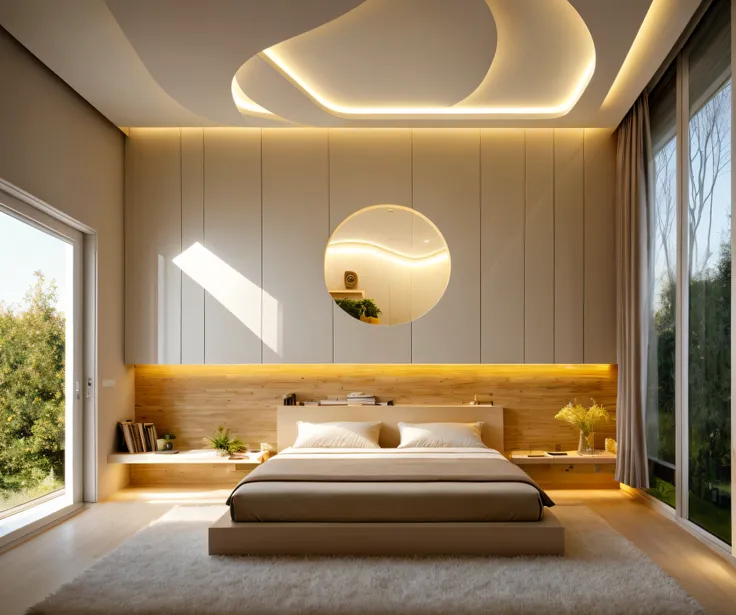 organic_architecture, bedroom, nightlight, warm lighting system