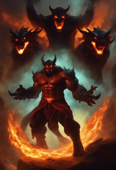 balrog, demon, fire demon, Shadow Demon, banya，Three-headed，drak，Vampires