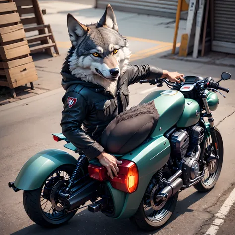 Motocycle helmet custom wolf